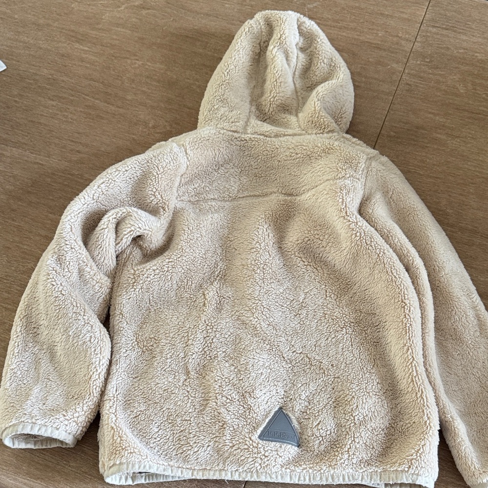 L.L. Bean Kids Cream Sherpa Zip Hoodie - Picture 3 of 3